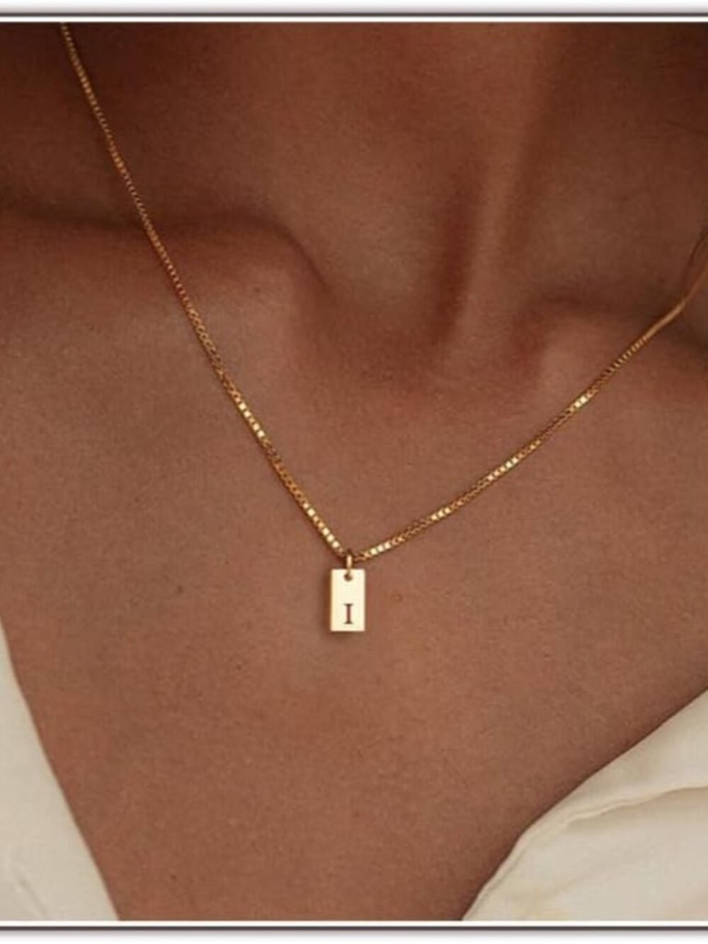 Initial Necklaces for Women 14K Gold Plated Letter Necklace Dainty Waterproof Pe
